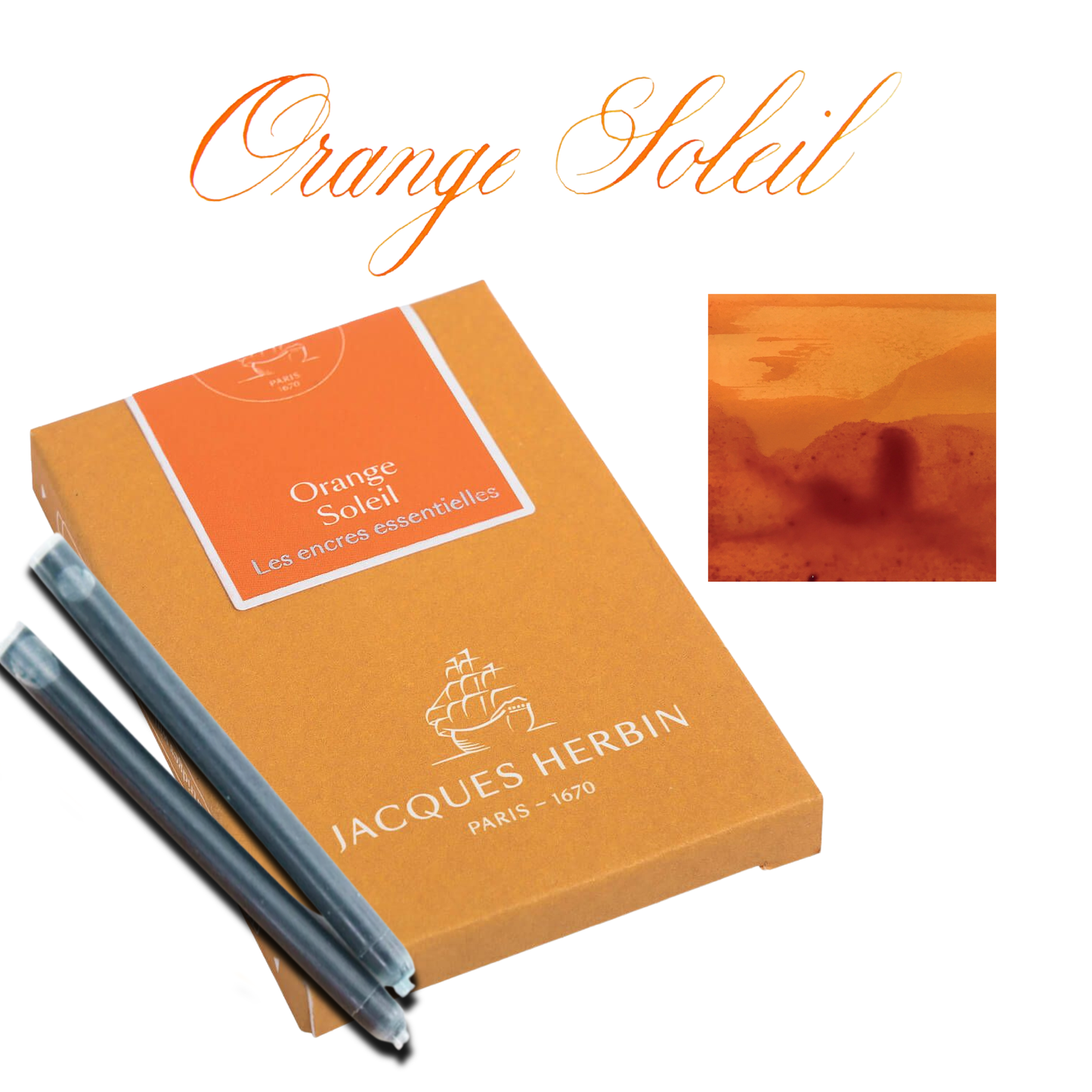 Jacques Herbin Essentials Ink Cartridges - Pack of 7: Rouge d'Orient