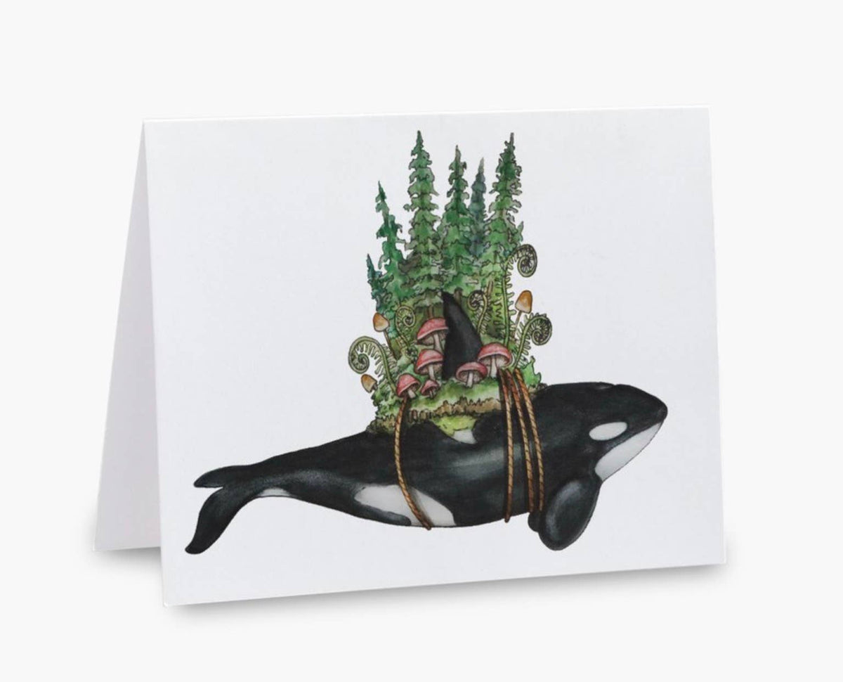 Orca Ferns Blank Note Card