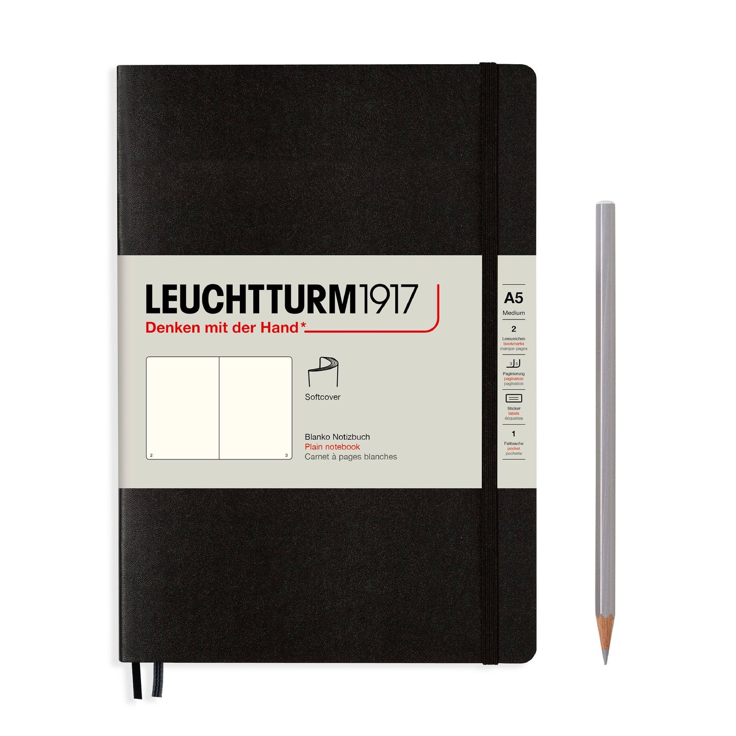 Leuchtturm Notebooks - Medium (A5): Ink / Hardcover / Plain