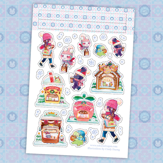 Sakuradragon Winter Market Sticker Sheet