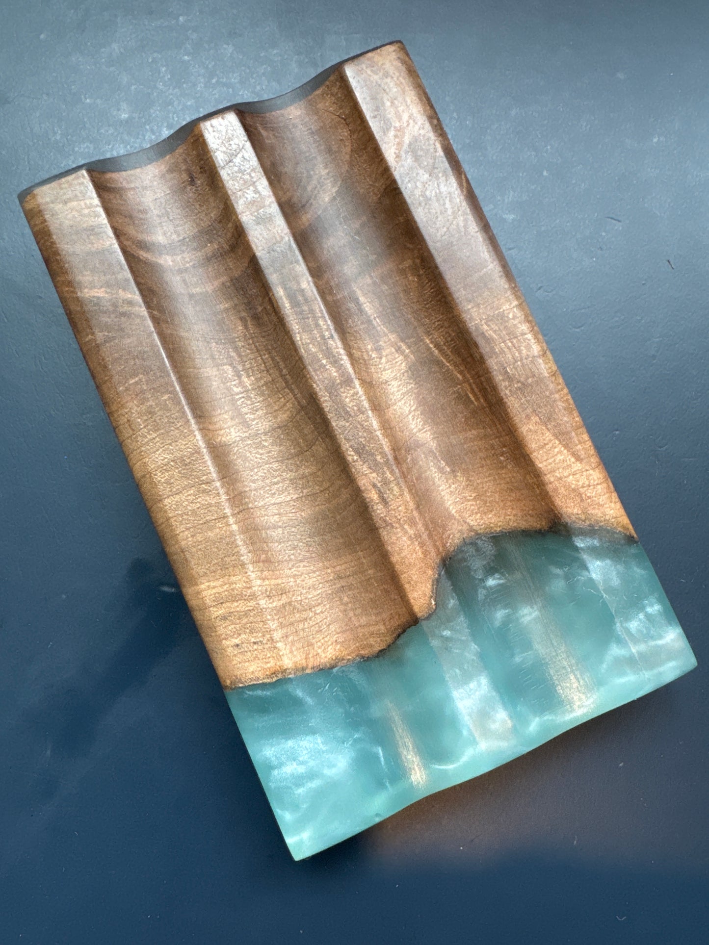 Two pen display wood and epoxy