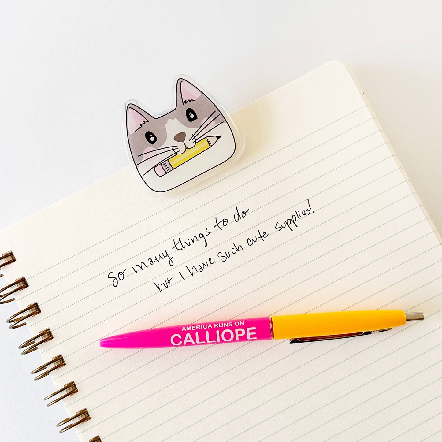 Calliope Potato and Pencil Cat Clip