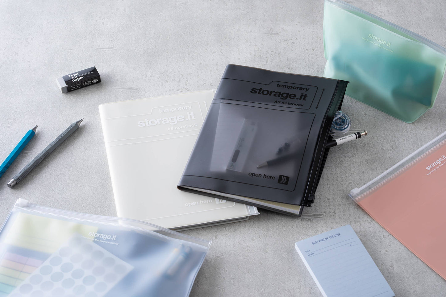 Vol.2 Eco-friendly refillable Notebook A5 / STORAGE.it: Blue