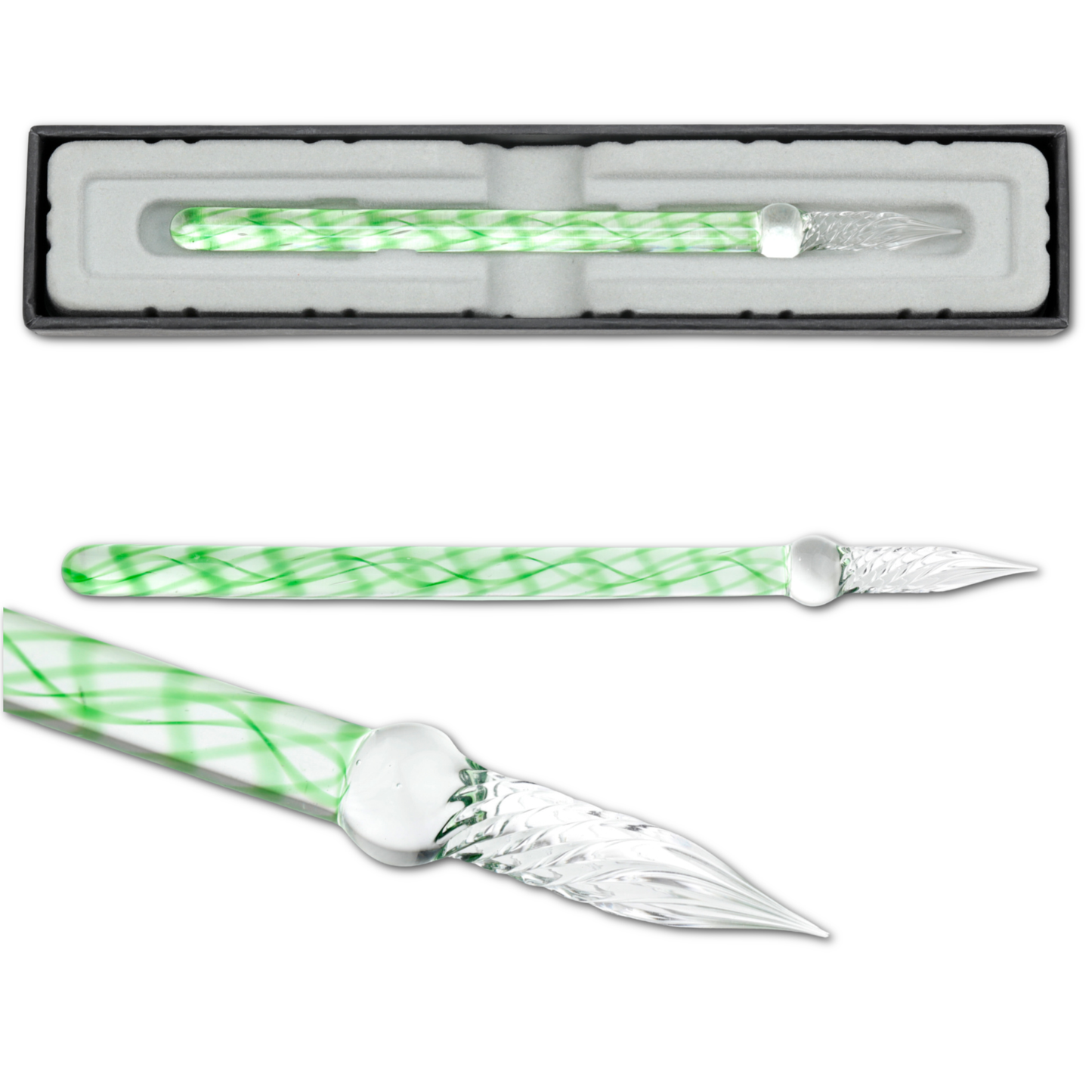 Herbin Glass Dip Pens: Swirl - Eclat de Saphir Sapphire Swirl