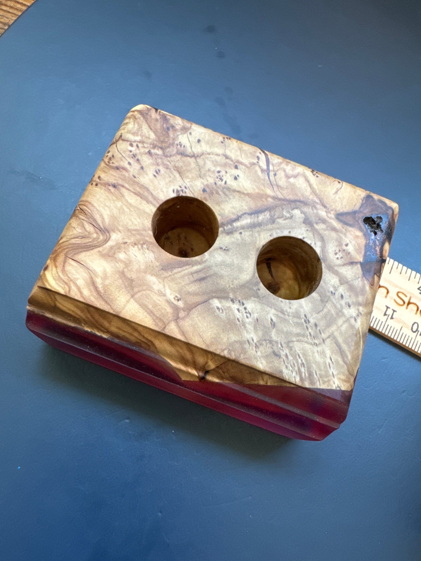 Wood and epoxy ink vial holder