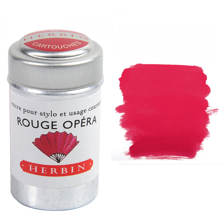Herbin Fountain Pen Ink Cartridges - Tin of 6: Rose Cyclamen (Pink Cyclamen)