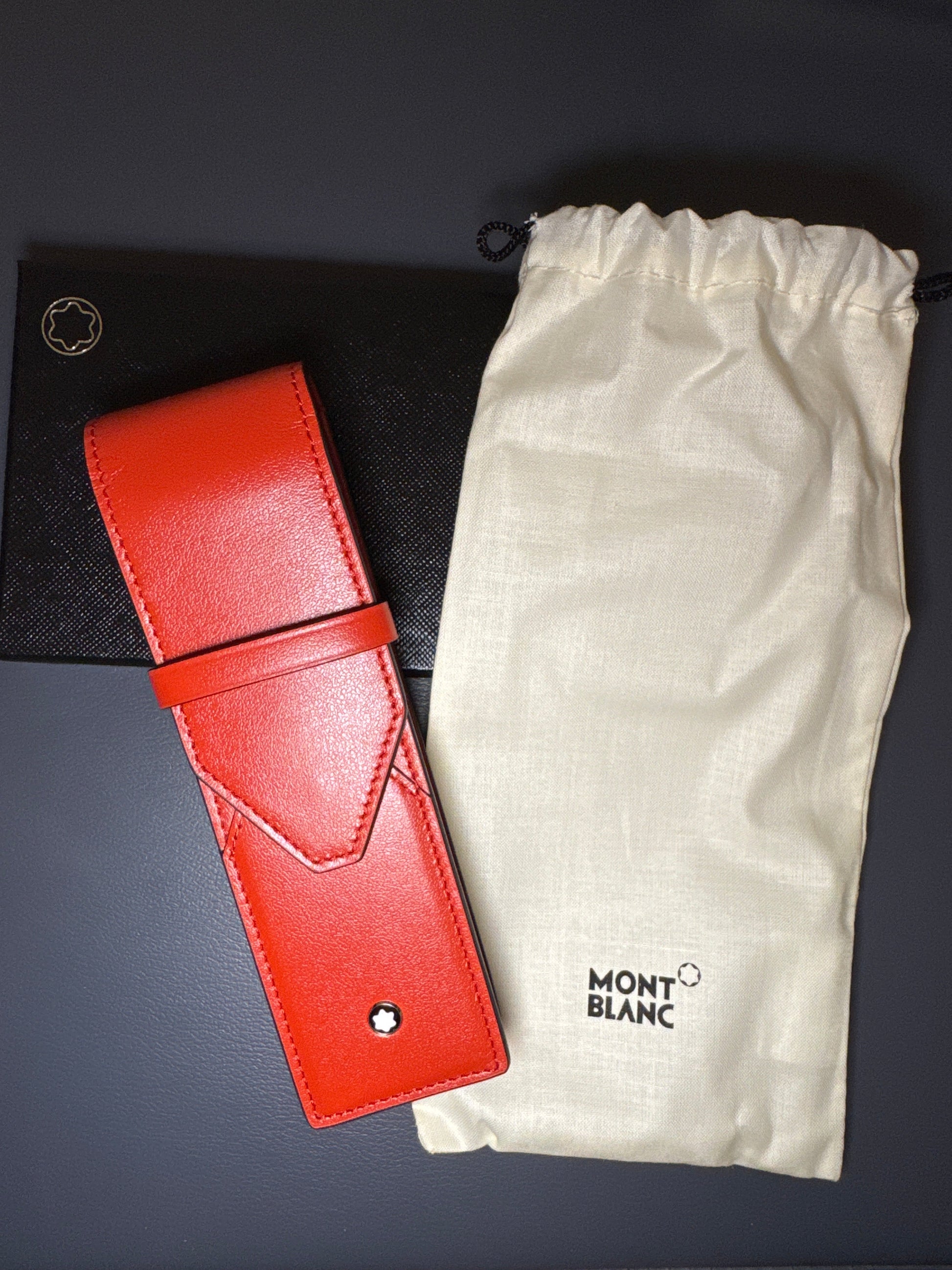 Montblanc two pen pouch coral