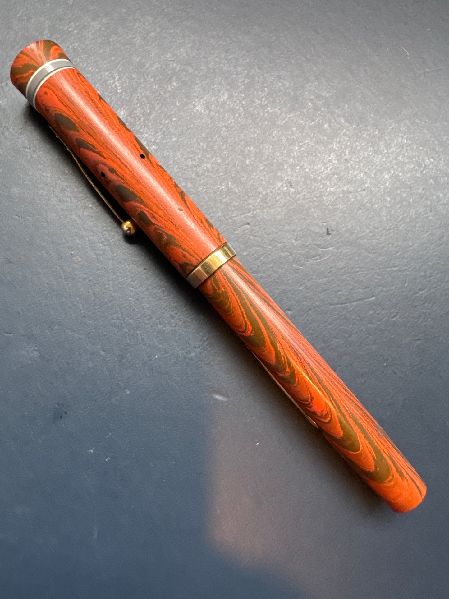 Waterman's #5 Red Ripple GREY nib Fountain Pen