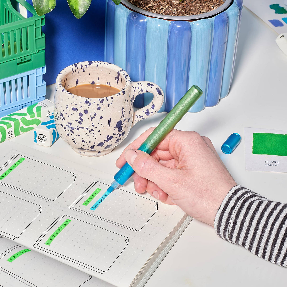 Tom's Studio Ori – the infinitely refillable highlighter: Blue/Green