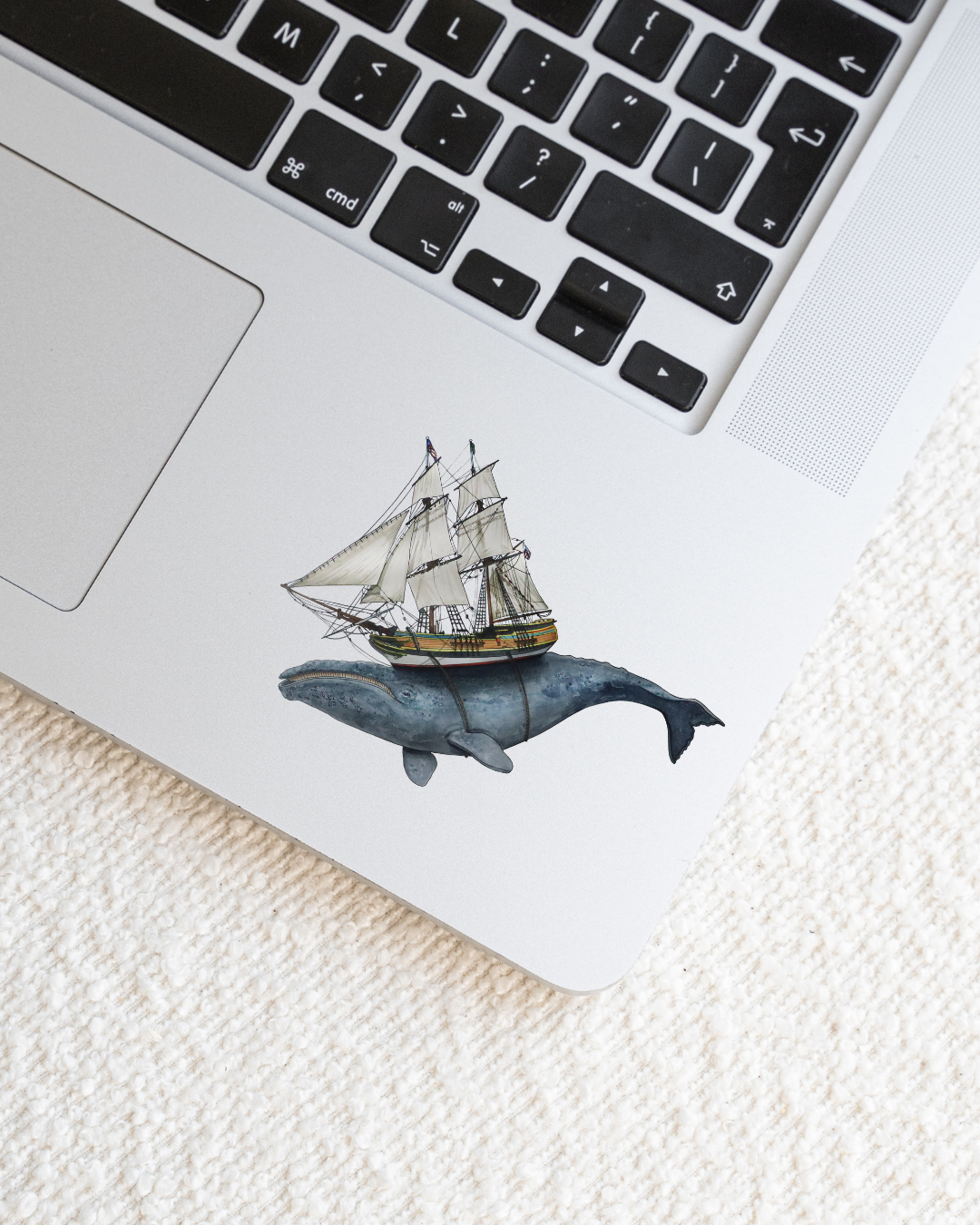 Vinyl Sticker Gray Whale Tall Ship 
