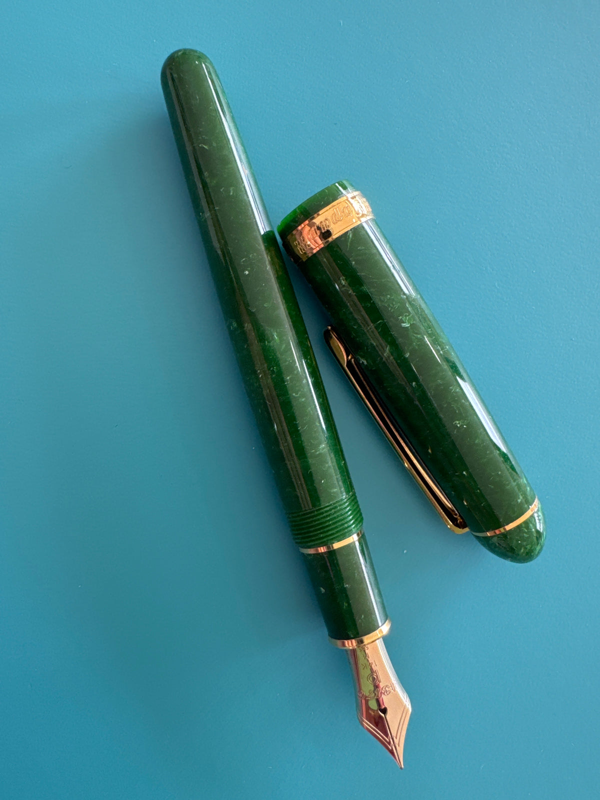 Platinum Green Celluloid Fountain Pen