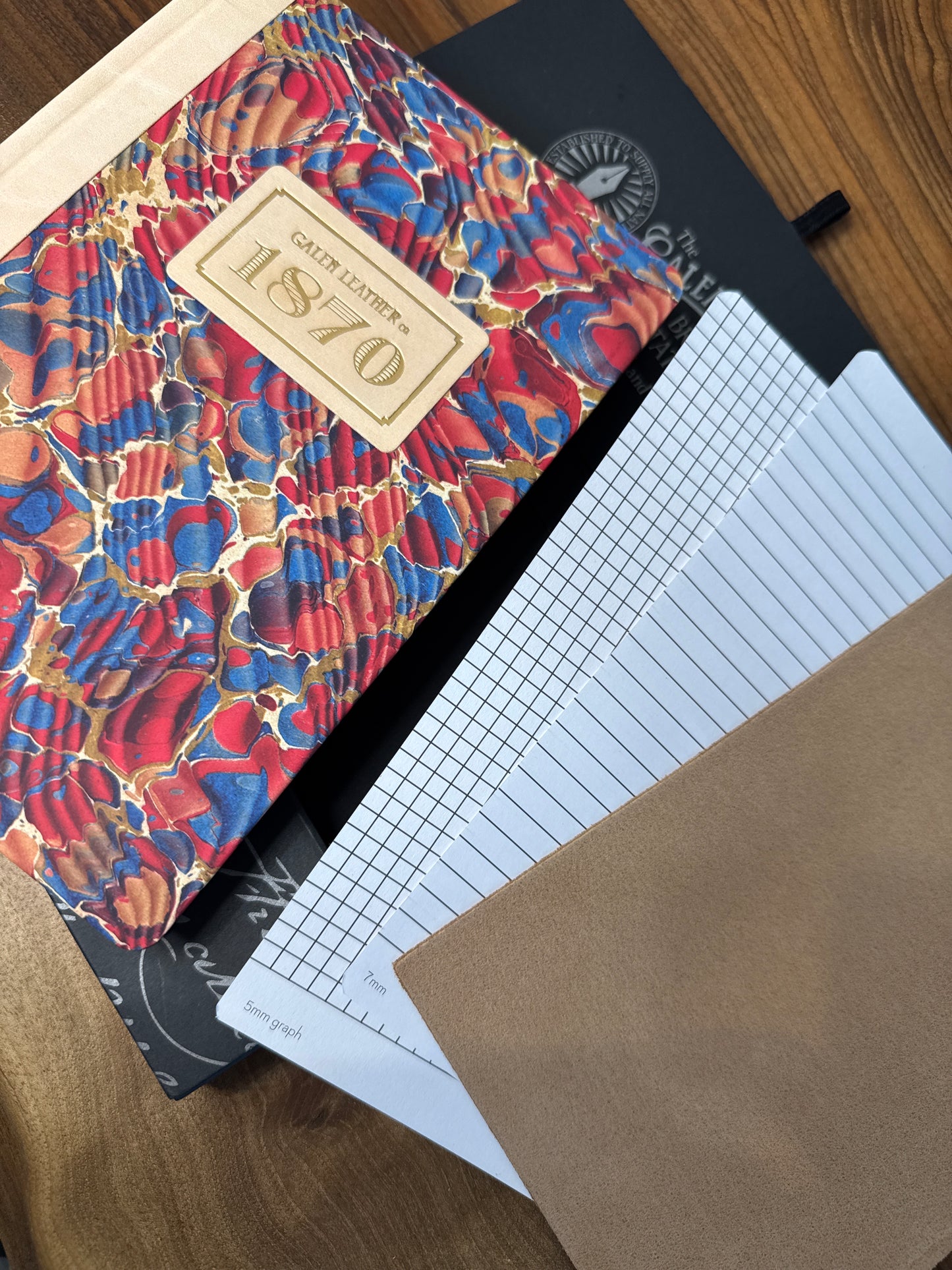 Galen Leather 1870 Marbled Notebook