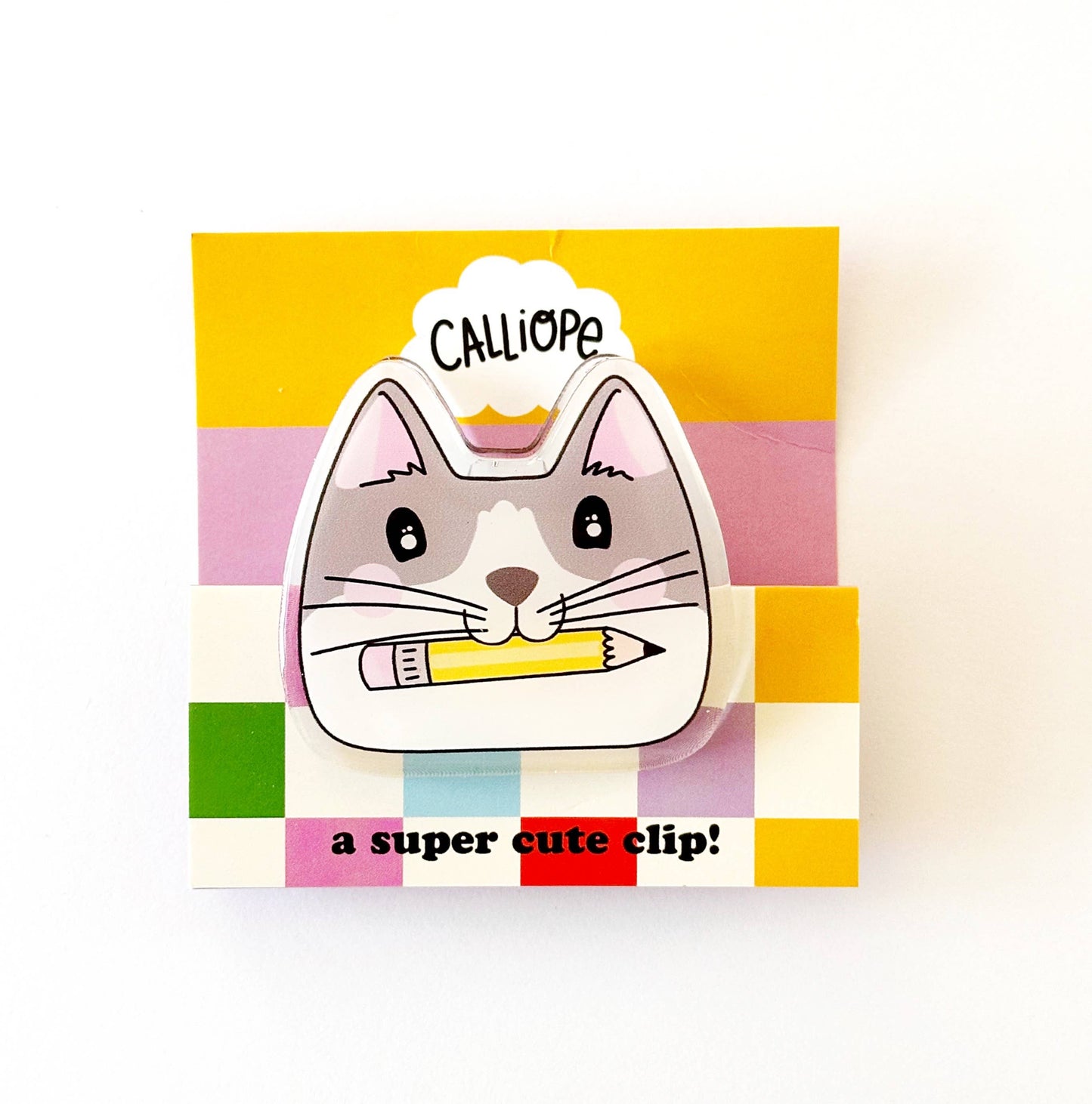 Calliope Potato and Pencil Cat Clip