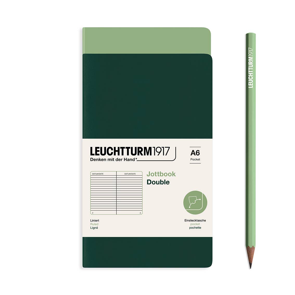 Leuchtturm Jottbook - Lightweight Notebook Alternatives - Packs of 2: Lilac & Port Red / Medium / Plain