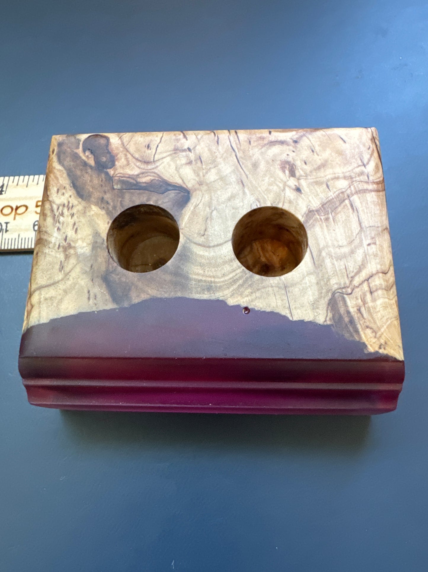 Wood and epoxy ink vial holder
