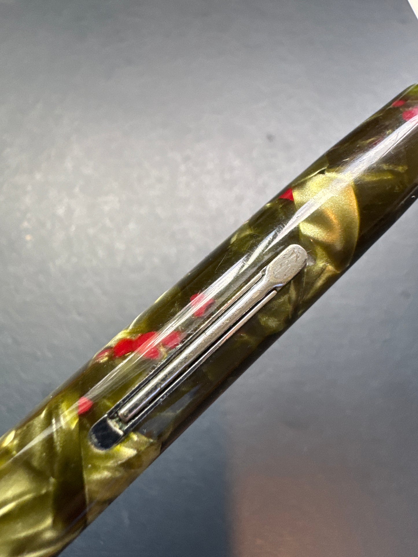 Waterman's #3 Fountain Pen Green/Red Marble