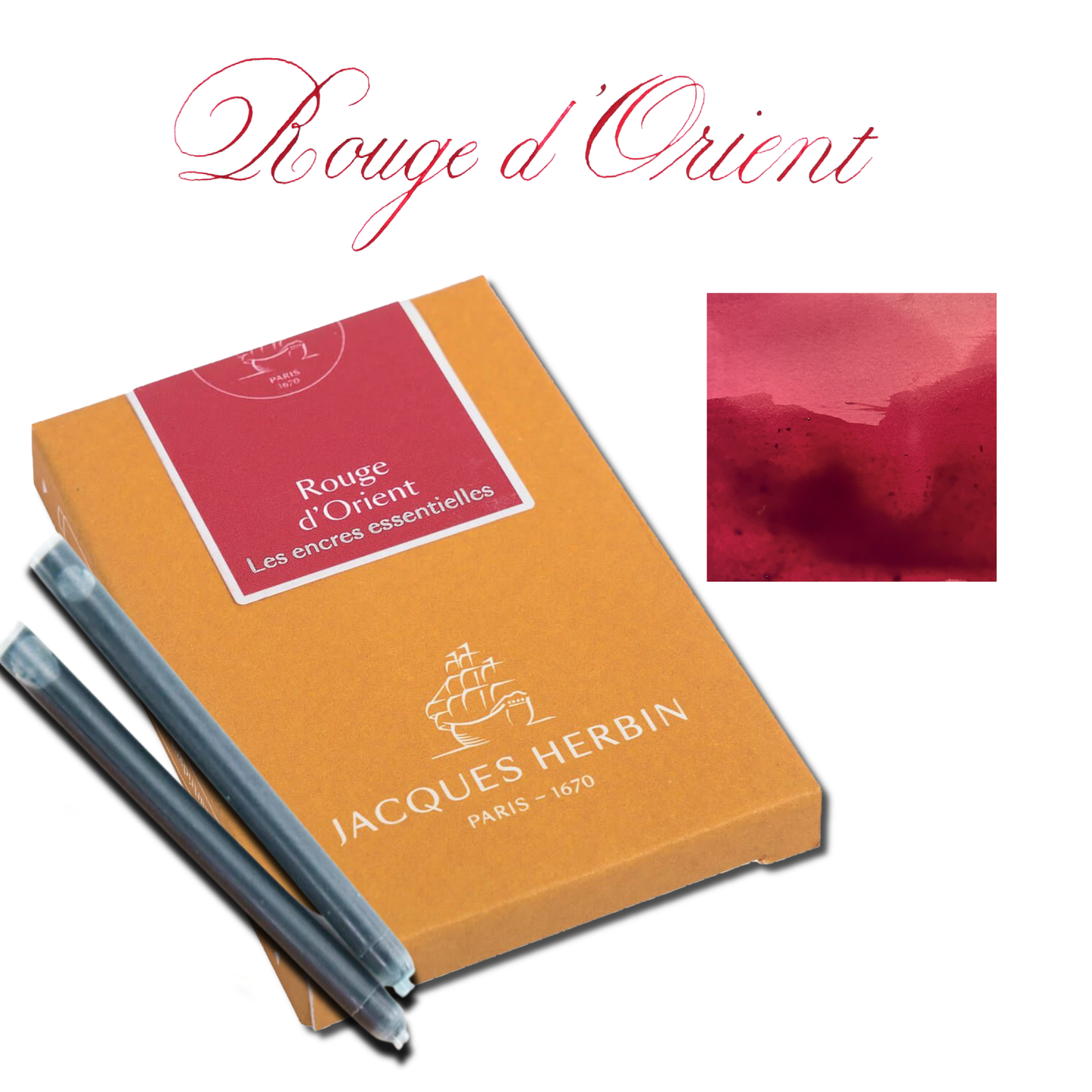 Jacques Herbin Essentials Ink Cartridges - Pack of 7: Vert Amazone