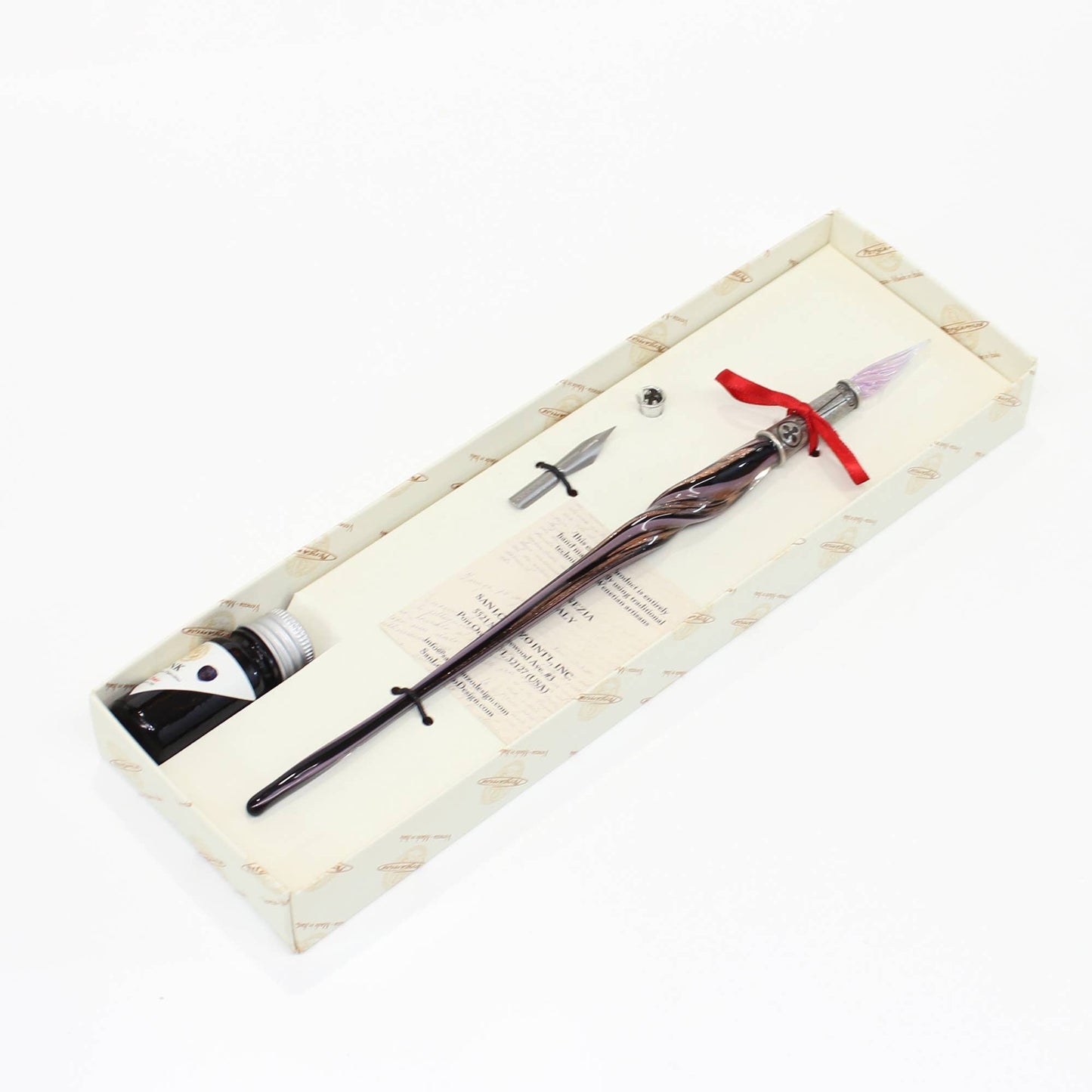 Murano Twisted Glass Pen, Classic Writing Instrument: AMETHYST