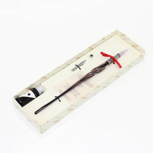 Murano Twisted Glass Pen, Classic Writing Instrument: AMETHYST