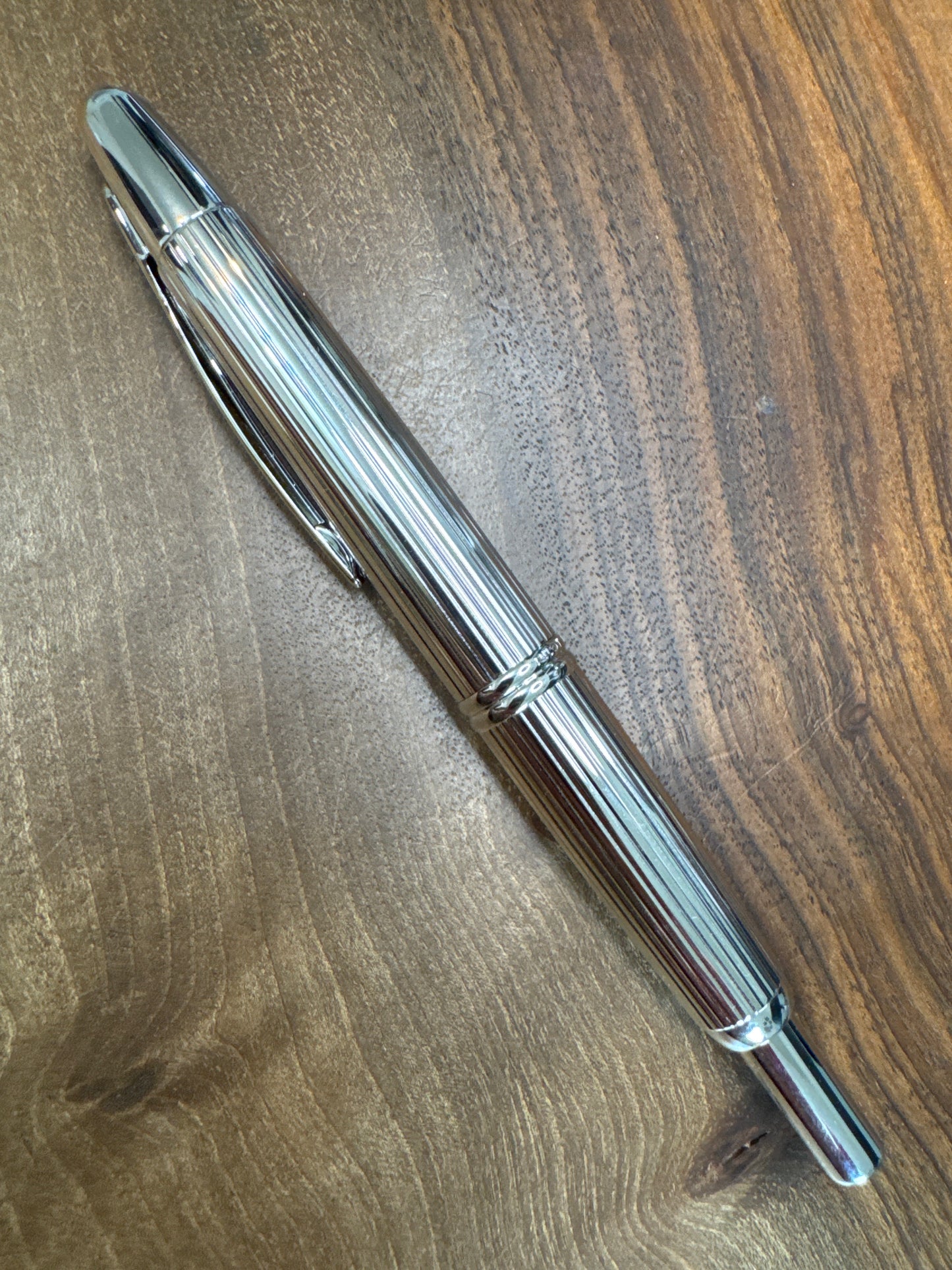Pilot Vanishing Point Silver Stripes Fountain Pen F