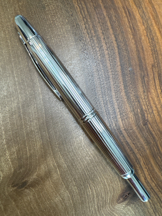Pilot Vanishing Point Silver Stripes Fountain Pen F