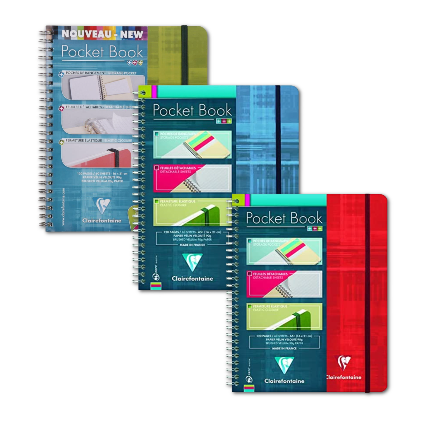 Clairefontaine 6 x 8.25 Wirebound Notebook w/Elastic Closure