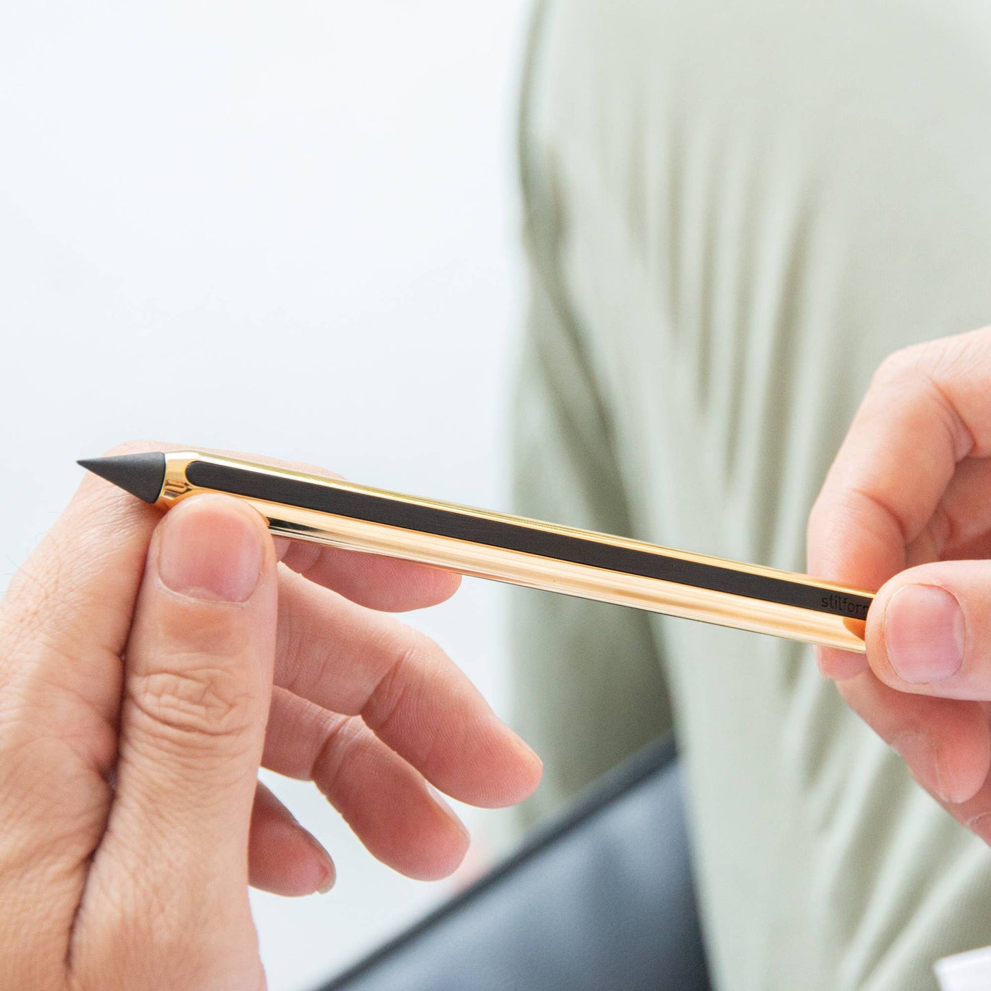 Stilform AEON Pencil - Brass - All Metal Designer Pencil: Radial Brushed