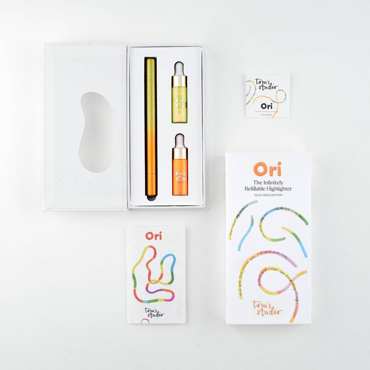 Tom's Studio Ori – the infinitely refillable highlighter: Blue/Green
