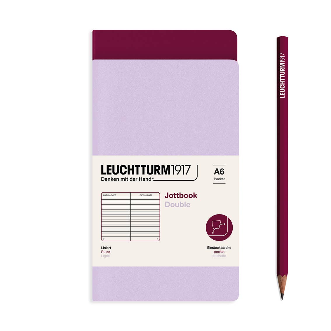 Leuchtturm Jottbook - Lightweight Notebook Alternatives - Packs of 2: Mint Green & Stone Blue / Medium / Plain