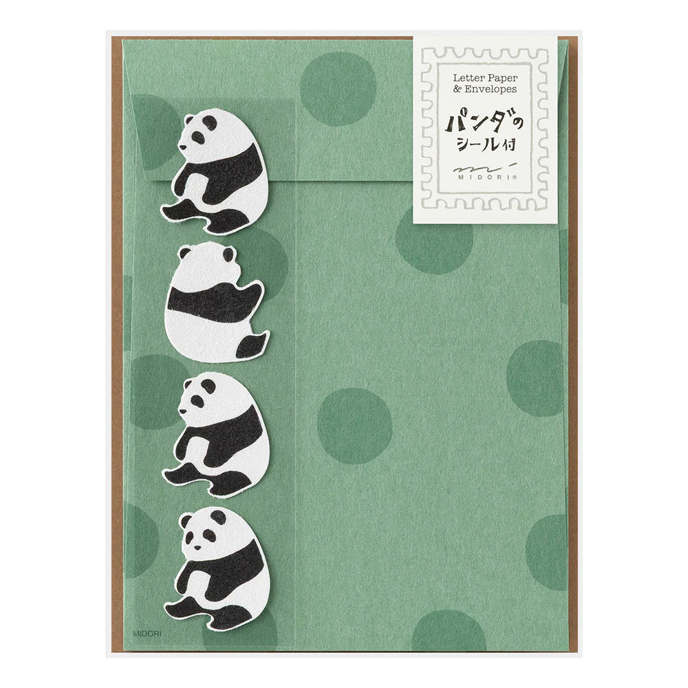Midori Panda Letter Paper with envelopes and stickers