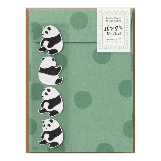 Midori Panda Letter Paper with envelopes and stickers