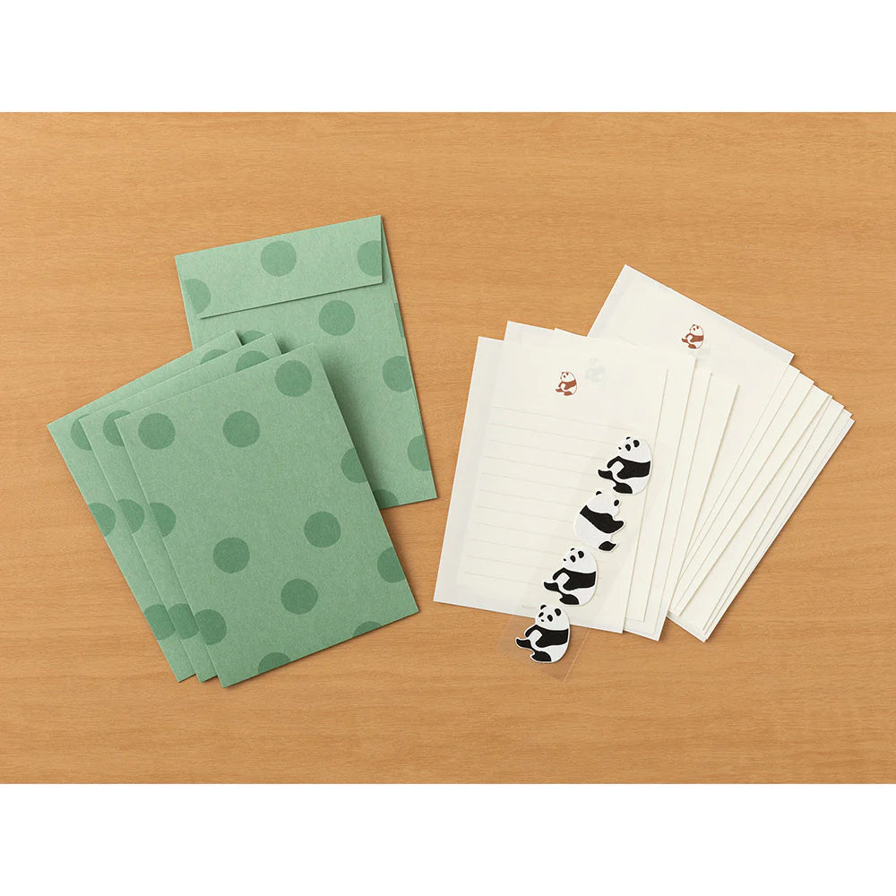 Midori Panda Letter Paper with envelopes and stickers