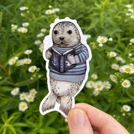 Bookish Harbor Seal Weatherproof Vinyl Sticker