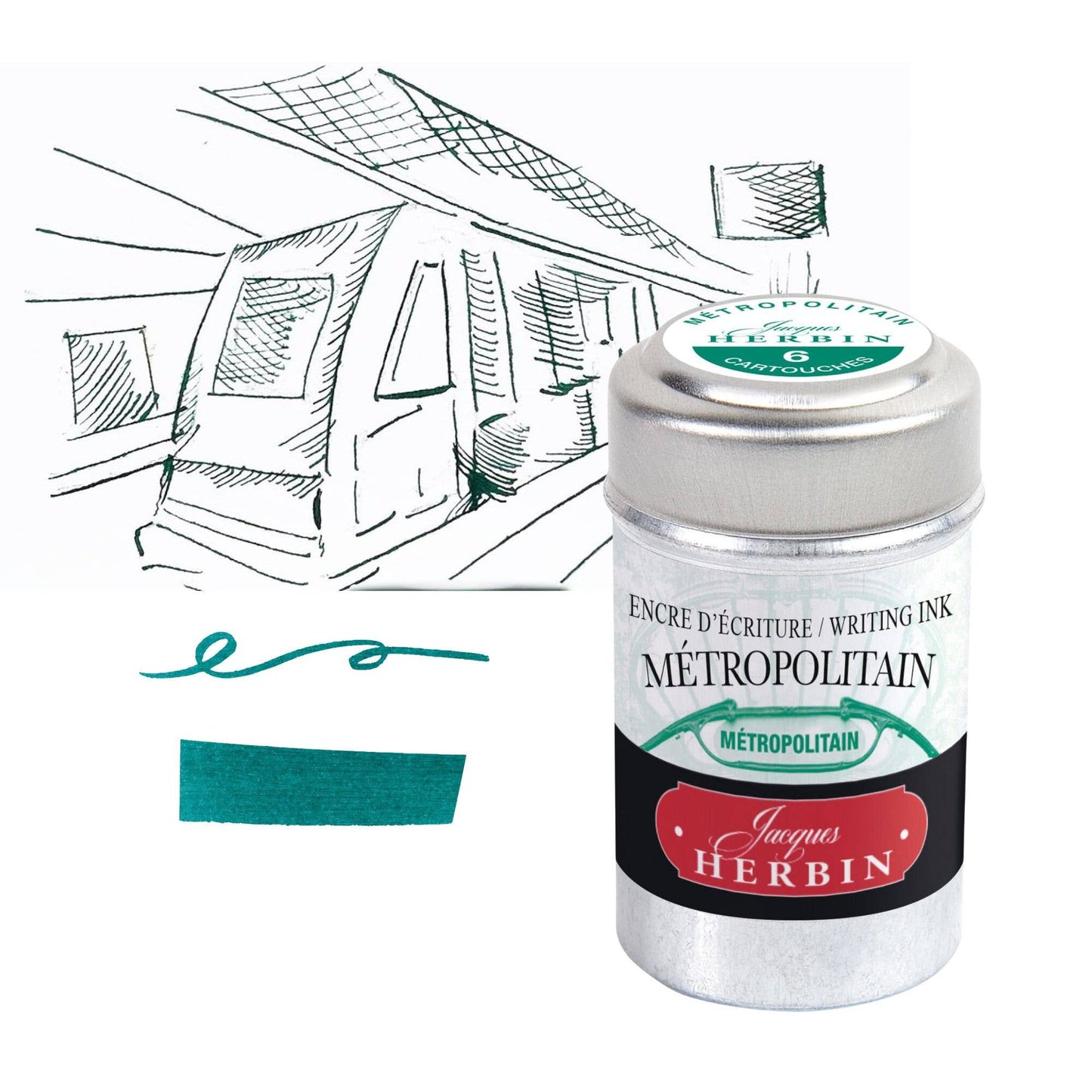 Jacques Herbin "Paris Collection" Ink Cartridges: Moulin Rouge Red