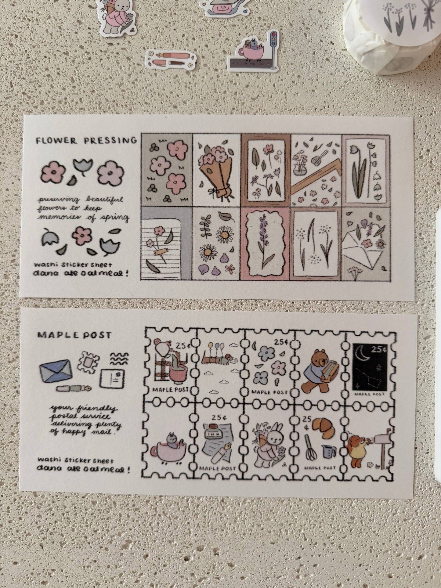 dana ate oatmeal Maple post sticker sheet