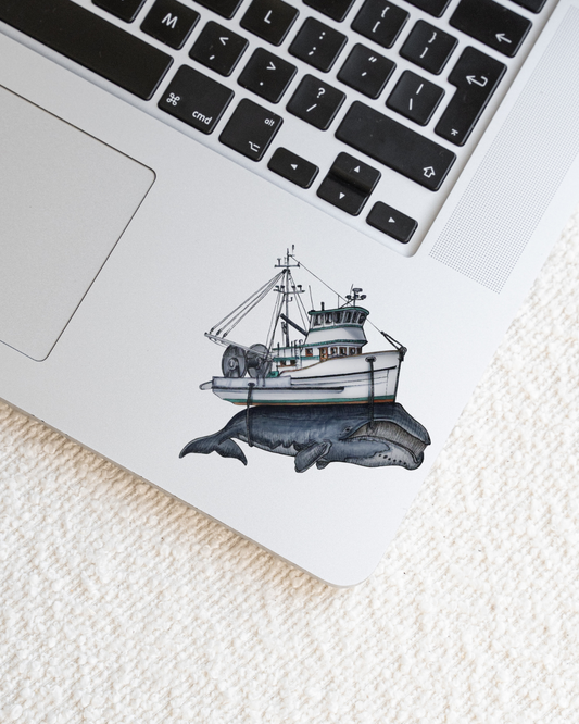 Vinyl Sticker Bowhead Whale Trawler