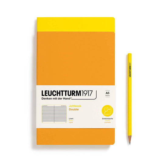 Leuchtturm Jottbook - Lightweight Notebook Alternatives - Packs of 2: Lemon & Rising Sun / Medium / Ruled
