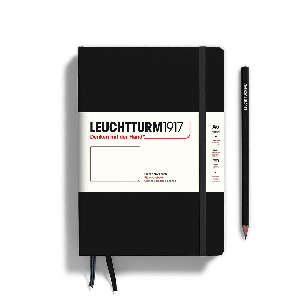 Leuchtturm Notebooks - Medium (A5): Ink / Hardcover / Plain