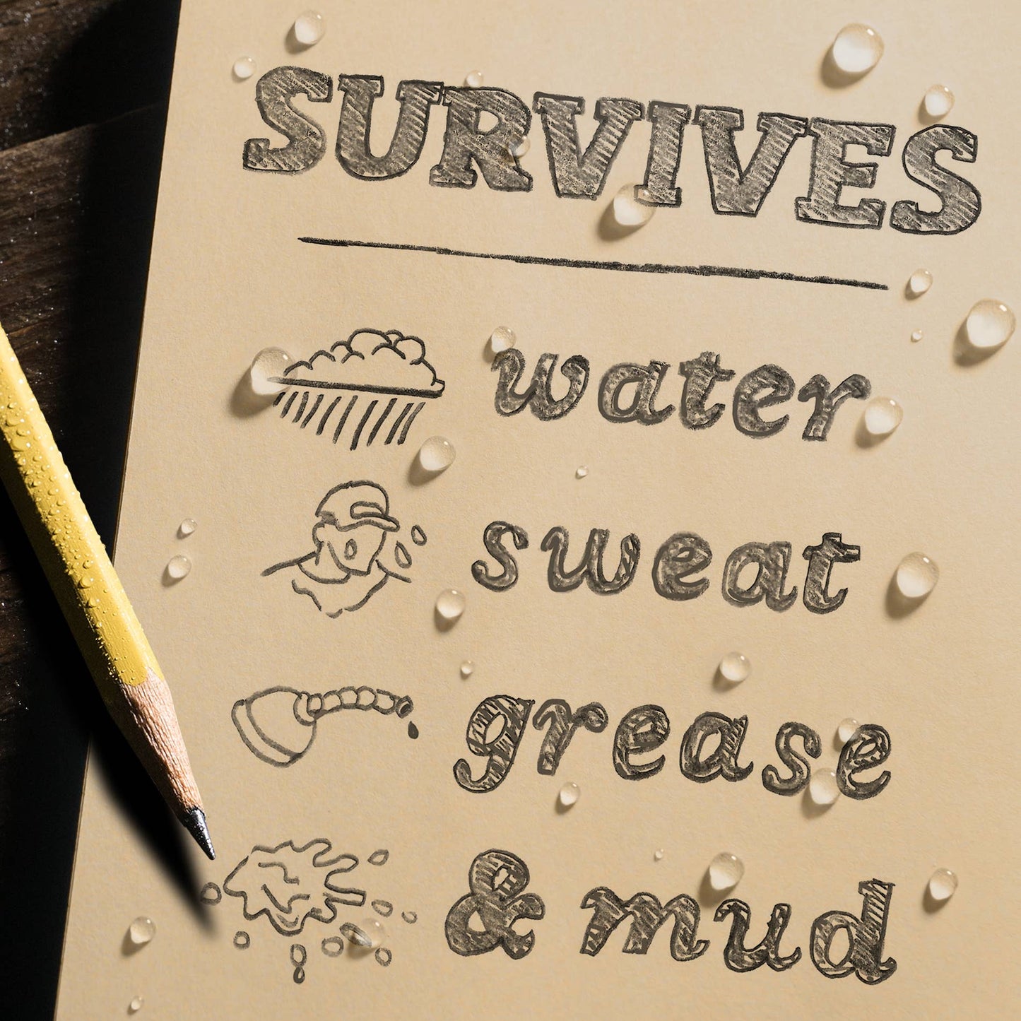 Rite in the Rain 4.625" x 7" Side Spiral Notebook, Tan