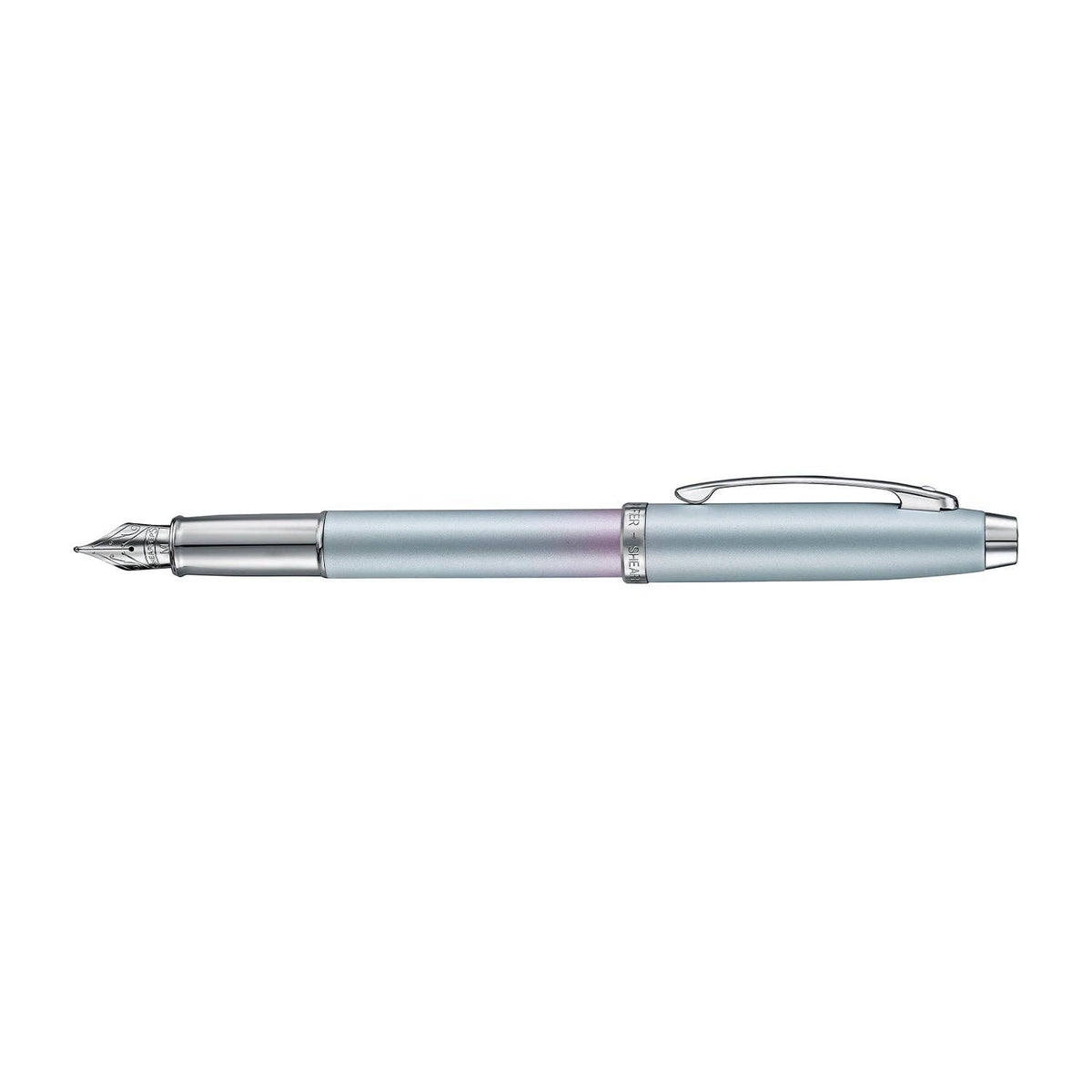 Sheaffer 100 9376 Expressions Blue and Pink Pearlised Gradient Fountain Pen with Chrome-plated Trims: F