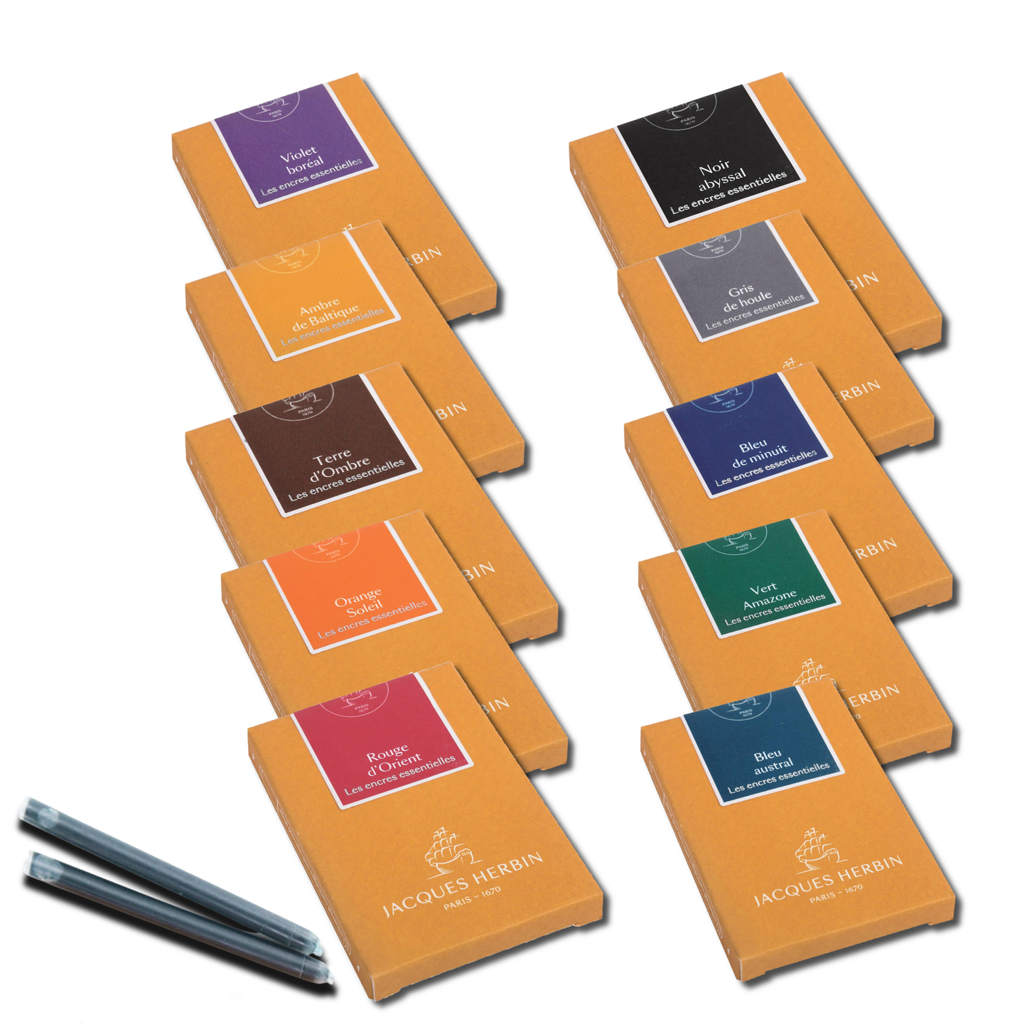 Jacques Herbin Essentials Ink Cartridges - Pack of 7: Rouge d'Orient