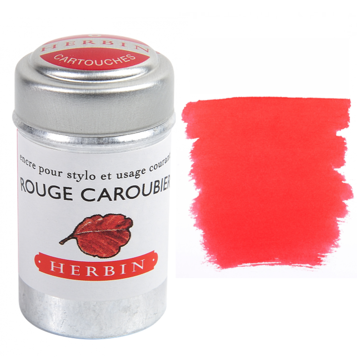 Herbin Fountain Pen Ink Cartridges - Tin of 6: Lie de The (Dark Tea)