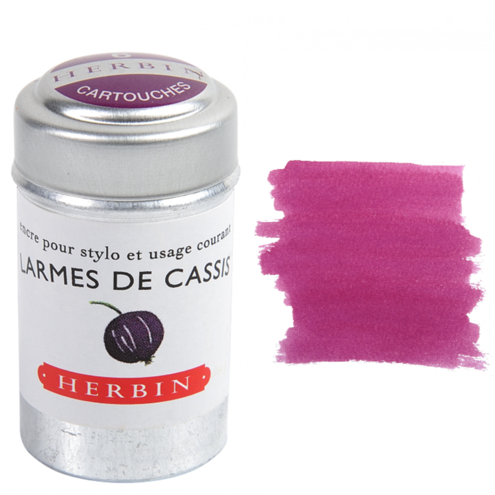 Herbin Fountain Pen Ink Cartridges - Tin of 6: Rose Cyclamen (Pink Cyclamen)