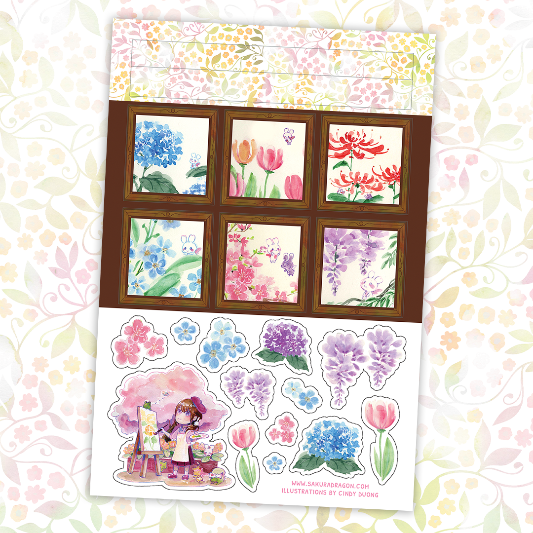 Sakuradragon Painted Gardens Sticker Sheet
