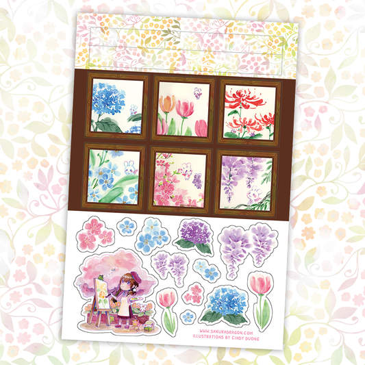 Sakuradragon Painted Gardens Sticker Sheet