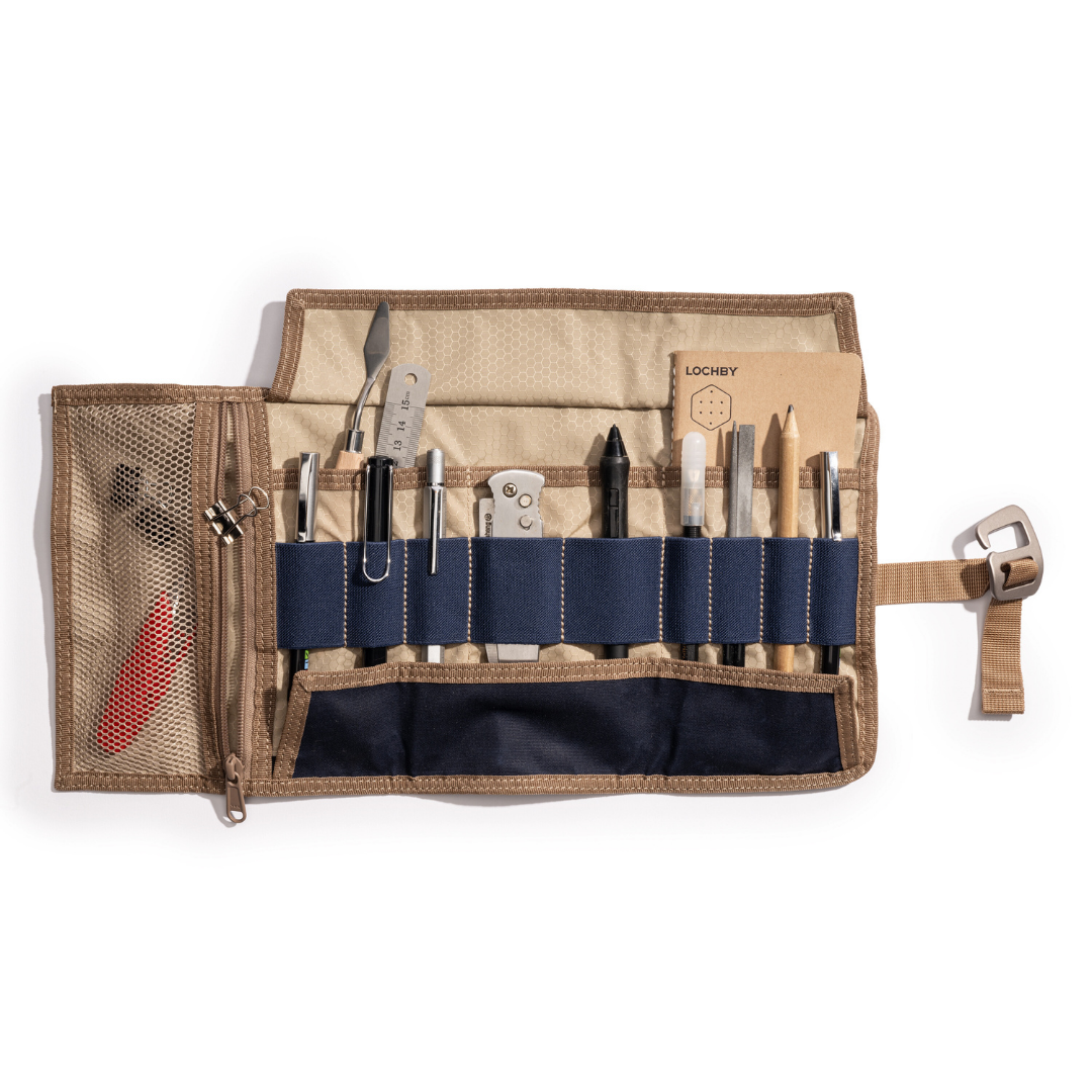 Lochby Tool Roll: Nautical/Navy Cream