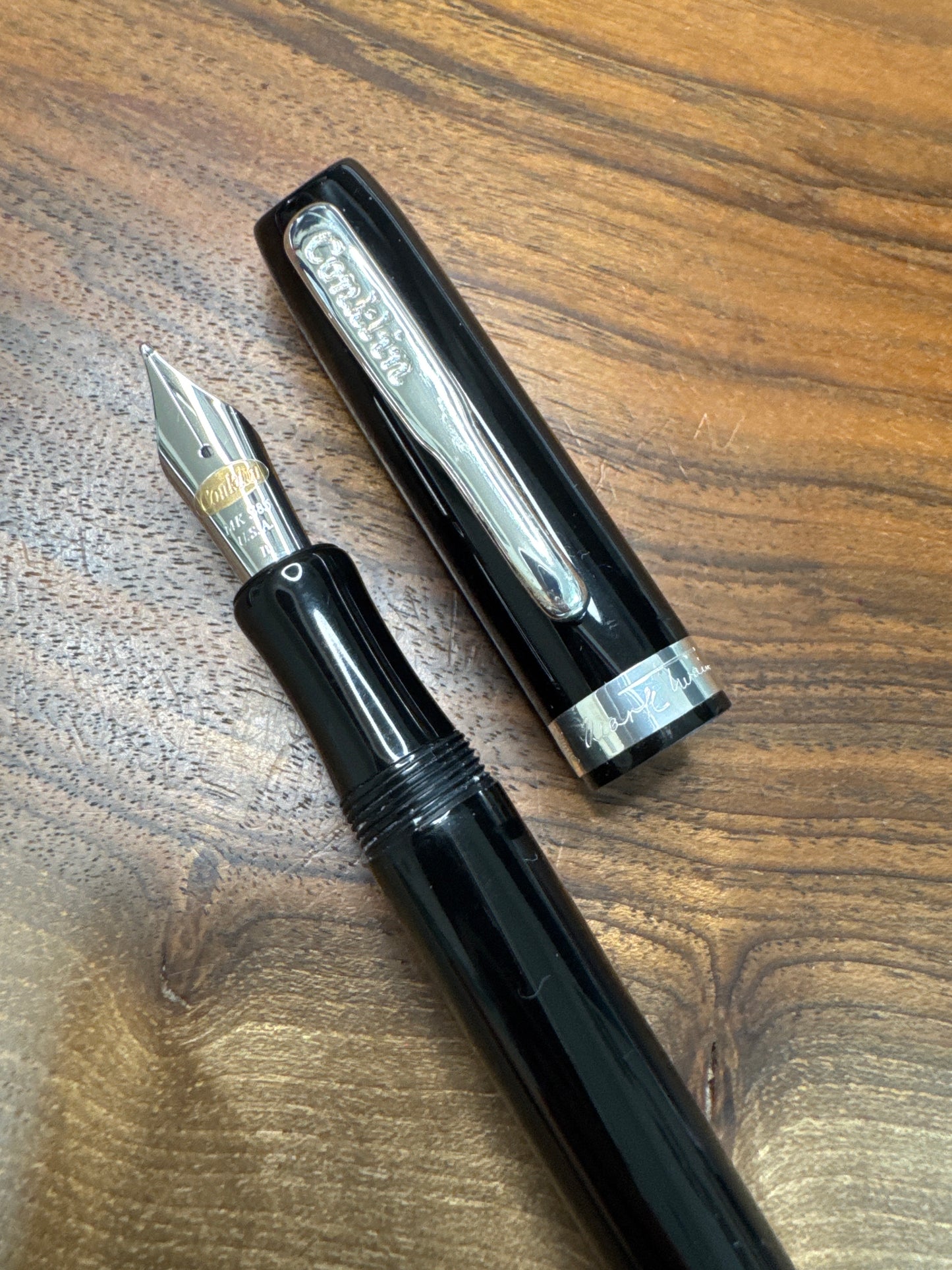 Conklin Fountain Pen Mark Twain Signature Black with silver accents