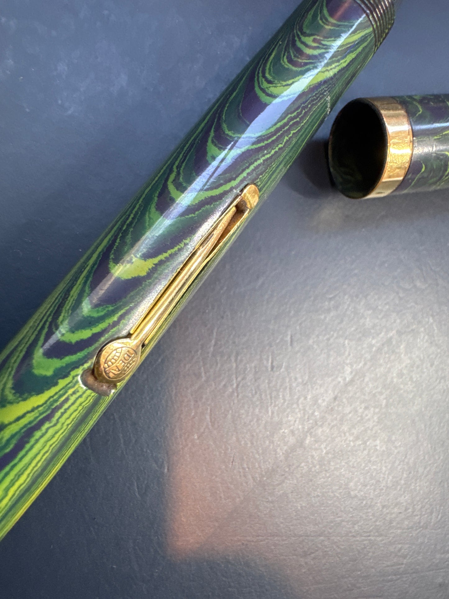Waterman Ideal 94 Blue Green Ripple Fountain Pen ca.1928