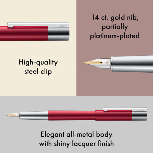 Lamy Scala Fountain Pen Piano Red Fine Nib