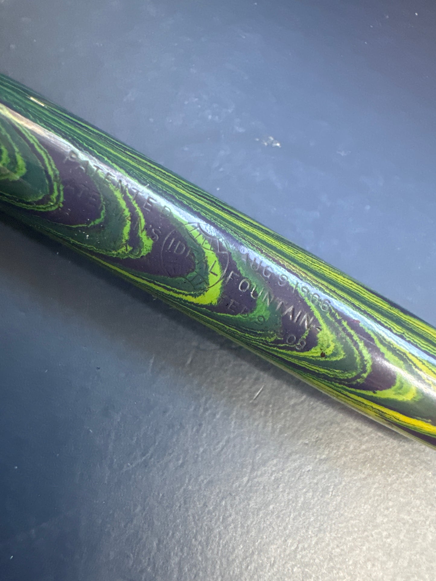 Waterman Ideal 94 Blue Green Ripple Fountain Pen ca.1928
